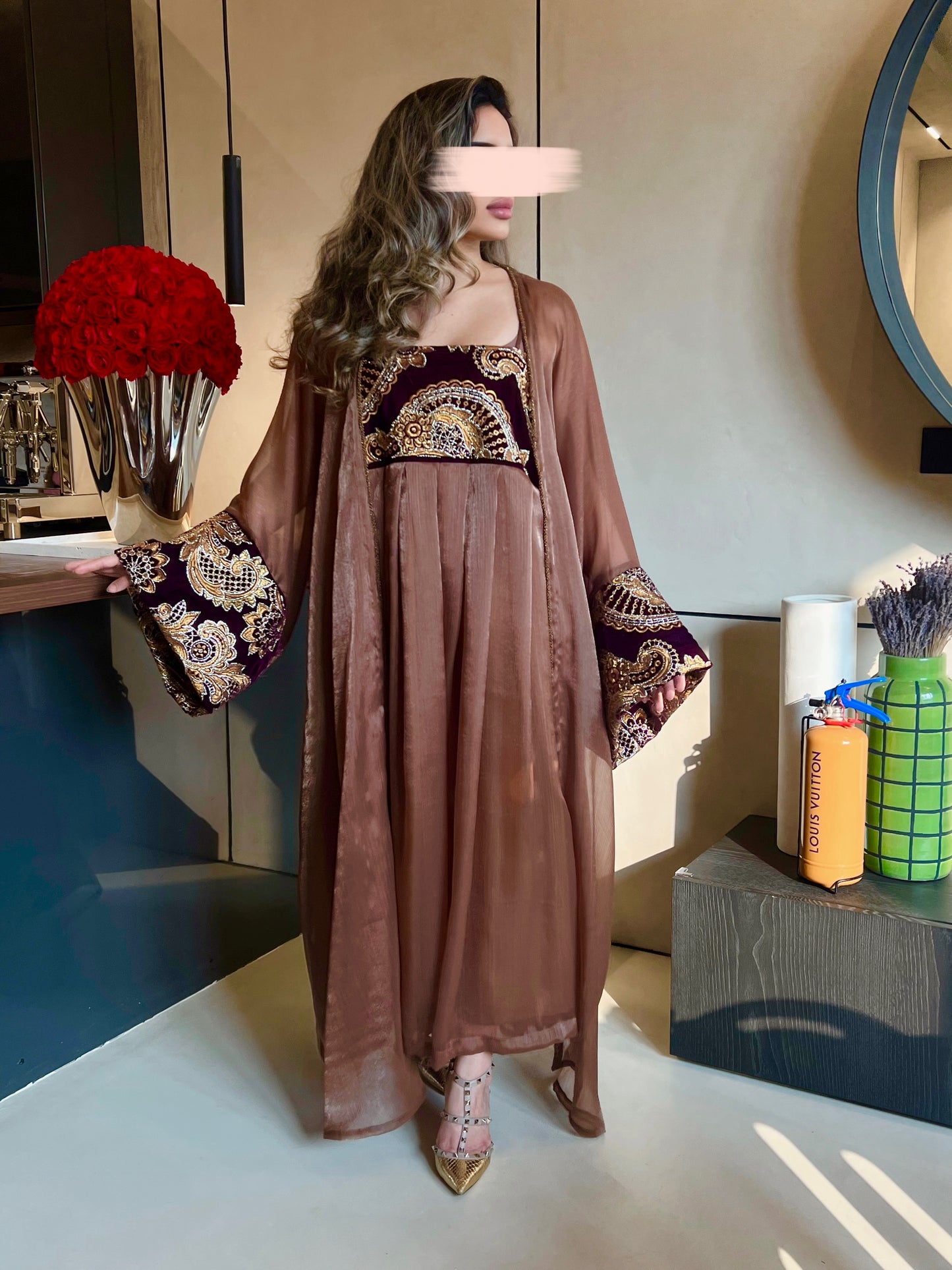 Bronze Maroon X Brown kaftan